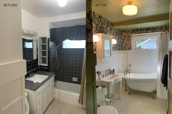 Before and after look at our bathroom