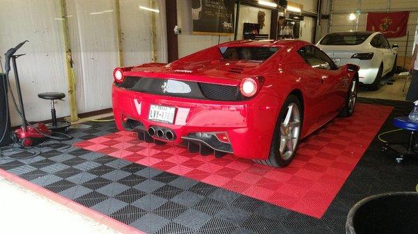 Ferrari with Crystalline windshield and side windows