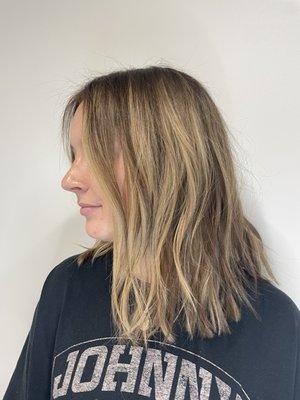 Color melting technique! This helps give hair a dimensional and low maintenance hair color.