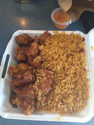 General Tso's Chicken, Roast Pork Fried Rice.