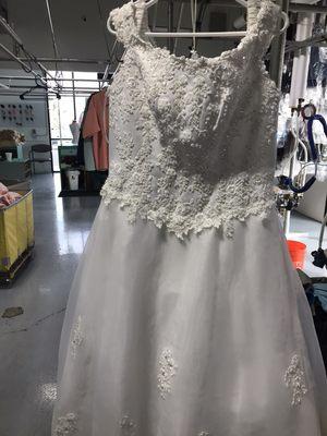 Another wedding dress cleaned at our facility!