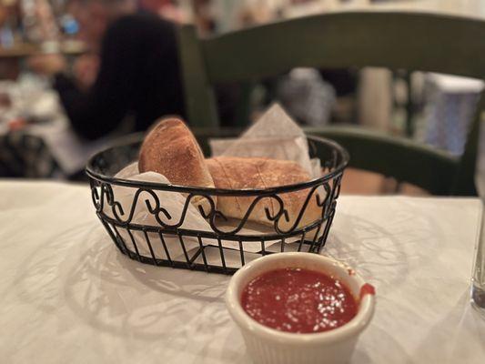 Bread and marinara dipping sauce