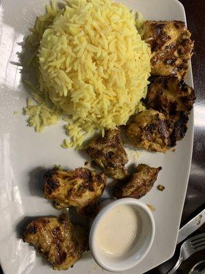 Garlic Chicken Kabob Platter