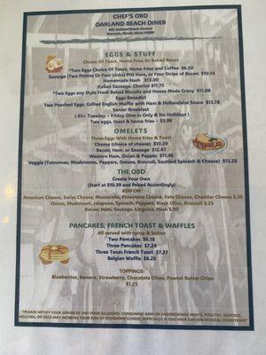 Expanded Breakfast menu