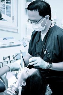 Dentist working