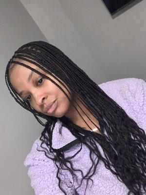 Rama’s Braiding Salon… 100% human hair knotless braids