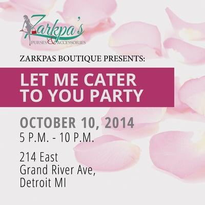 Looking for something Unique  and fun to do this Friday.... Visit Zarkpas Boutique for our Ladies Night Let Me Cater To Event.