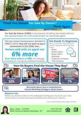 Think you should For Sale By Owner? Think Again!!