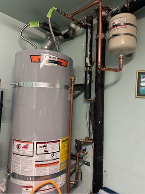 The Water Heater installed.