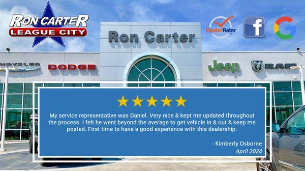 Another 5-star review! Please leave us a review and tell us how we're doing! https://www.roncarterleaguecity.com/reviews.htm