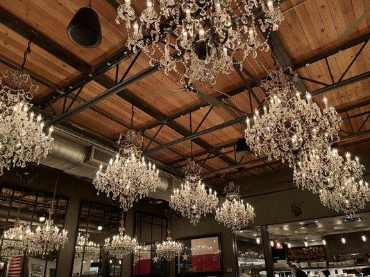 Chandeliers in main dining area... there are 62 throughout the restaurant.