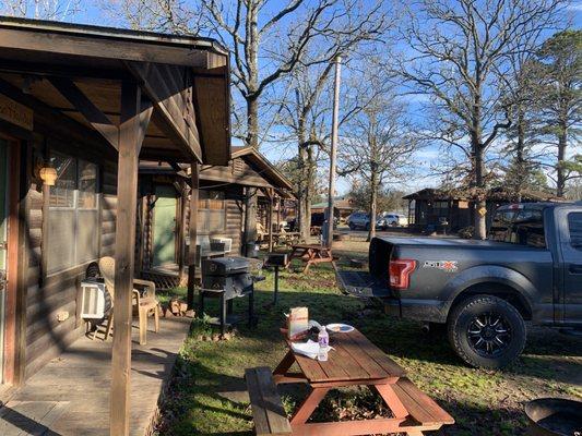 View of all the cabins