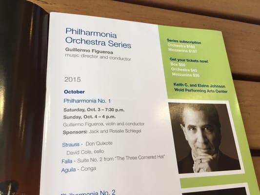 October 3, 2015 Program at Performing Arts Center