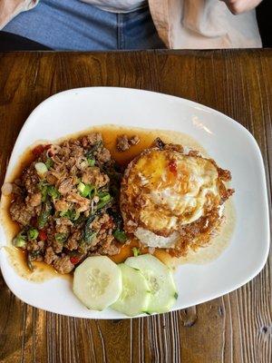 Stir-Fry Ground Chicken with Basil