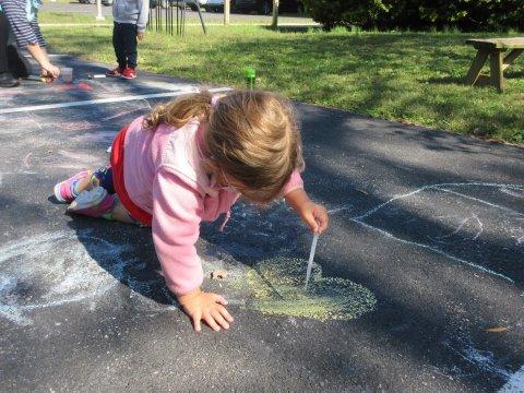 Using all of outdoor space to learn & create!