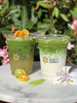 We are introducing our Matcha Series! From the left we have Matcha Calamansi as our signature drink and Matcha Latte (Ceremonial Grade)