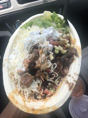 Steak/barbacoa bowl