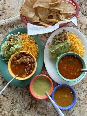 To  Charro beans, rice and guacamole