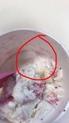 Hair at the bottom of my ice cream...