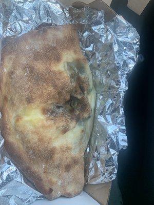 Spinach and Cheese calzone...perfect size and tasty!