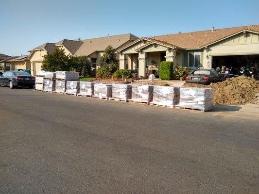 Literally tons of Basalite Stonewall II and pavers.