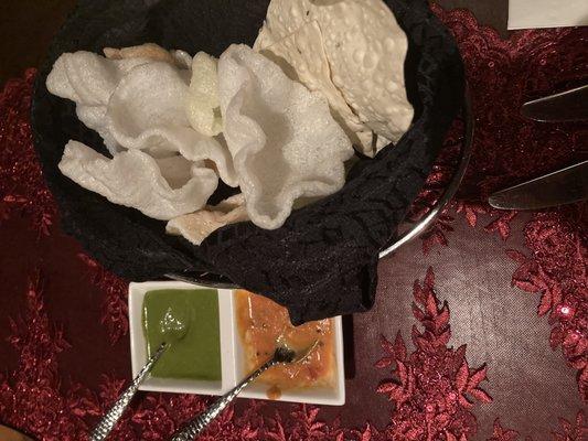 Papadums and chutney