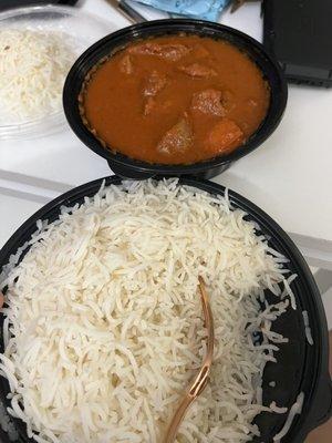 Lamb Rogan Josh and Plain Basmati Rice