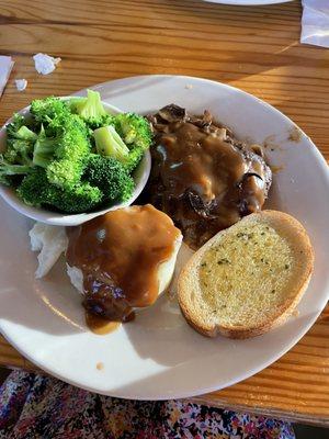 Hamburger steak, added mushrooms