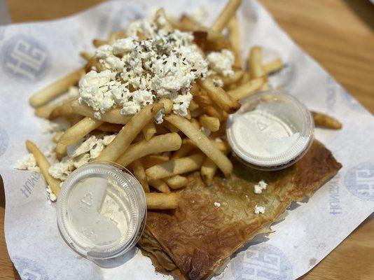 Greek fries and spanikopita