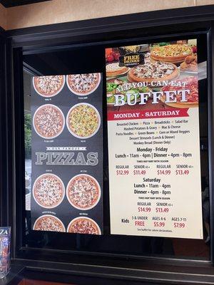 Buffet menu