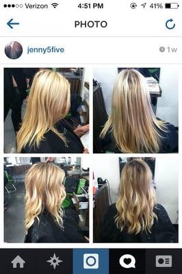 Before and after baliage dye treatment with Jenny!