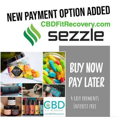 Shop now pay later, we now have Sezzle on our website!