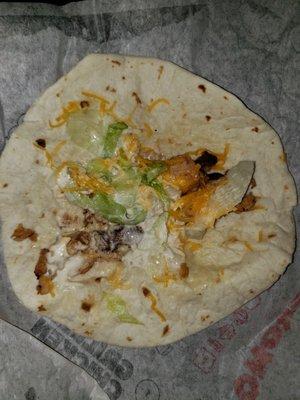 This is what they serve for a chicken soft taco