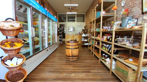 Interior of the cheese shop.