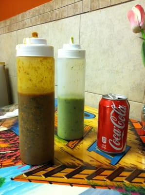 Hmmmm ... Red or green sauce?  I also pour the red sauce on to spice up my food!