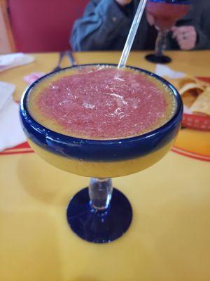 Strawberry-Mango margarita! Suggested by the server and the combo tastes great!