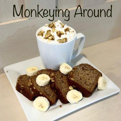 Banana Bread with Chocolate Latte