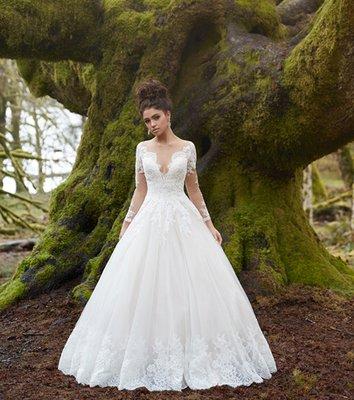 Allure Bridal style 9366 long sleeve lace ball gown