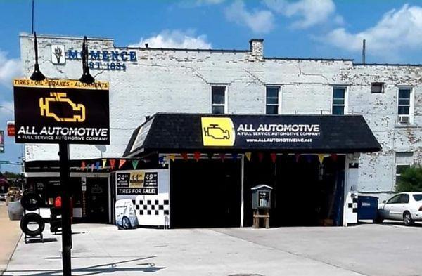 Newly remodeled front of All Automotive of Momence!