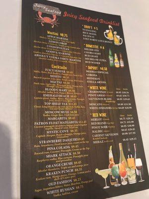 Drink menu