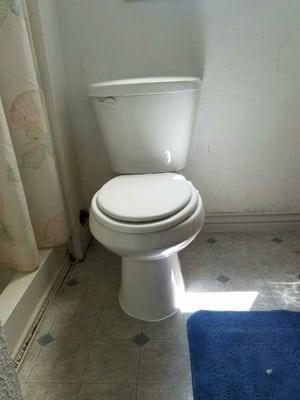 Part 3 new toilet installed after some major adjustments were made.