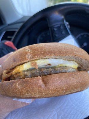 French toast bagel breakfast sandwich!