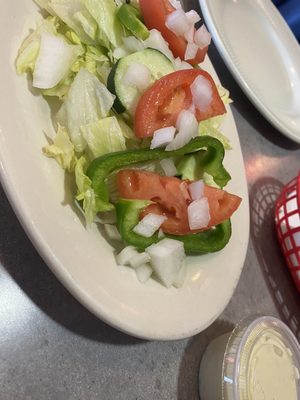 Salad with a side of blue cheese