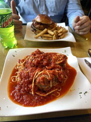 Spaghetti & Meatballs  Rodeo Burger