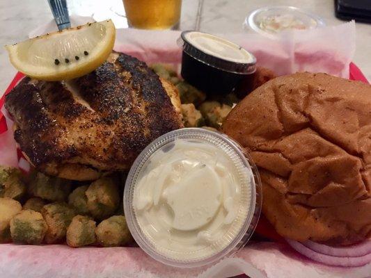 Fresh catch - blackened grouper sandwich