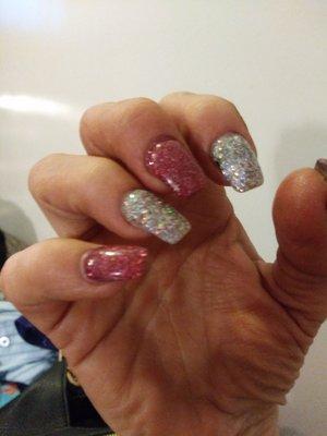 My powder tipped nails and powder Painted holiday decoration for my age group. Lol. Thanks Li pro