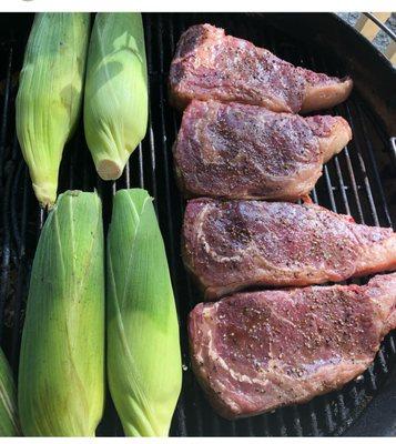 USDA prime rib eye reversed seared.