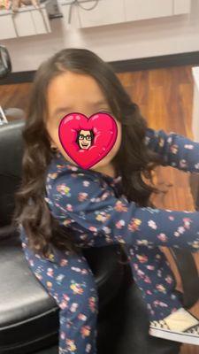 My daughters hair after cut and styled!