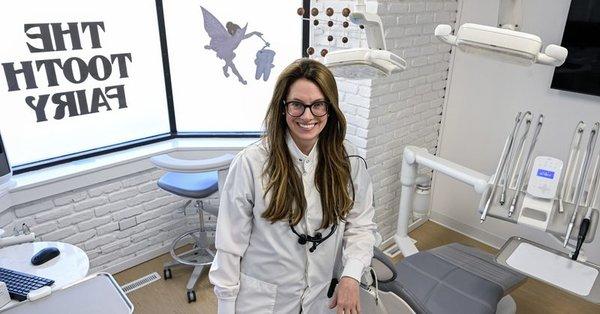 Dr.Cara Hernas at The Tooth Fairy Family Dentistry her dental office schenectady photo taken by The Daily Gaztte.