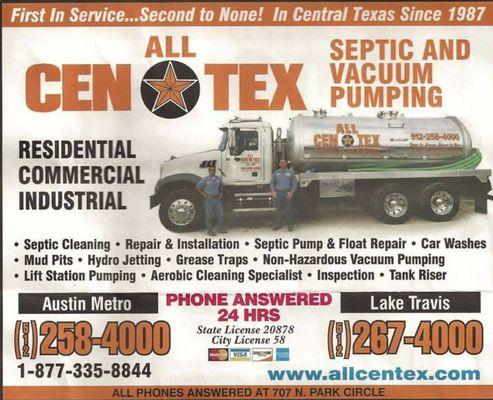 All Cen Tex Septic & Vacuum Pumping